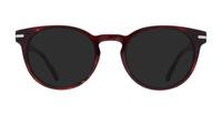 Shiny Demi Red London Retro Dalston Round Glasses - Sun