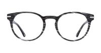 Shiny Grey Striped London Retro Dalston Round Glasses - Front