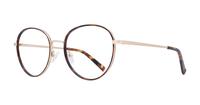 Matte Gold/Honey London Retro Debden Round Glasses - Angle