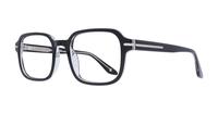 Shiny Black Crystal London Retro Dollis Round Glasses - Angle