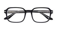 Shiny Black Crystal London Retro Dollis Round Glasses - Flat-lay
