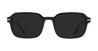 Shiny Black Crystal London Retro Dollis Oval Glasses - Sun
