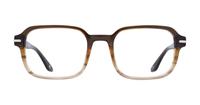 Shiny Gradient Brown London Retro Dollis Oval Glasses - Front