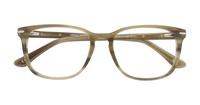 Khaki Horn London Retro Eastcote Rectangle Glasses - Flat-lay