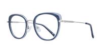Bilayer Blue London Retro Fairlop Round Glasses - Angle