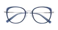 Bilayer Blue London Retro Fairlop Round Glasses - Flat-lay