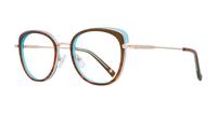 Brown/ Green/ Crystal London Retro Fairlop Round Glasses - Angle