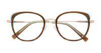 Brown/ Green/ Crystal London Retro Fairlop Round Glasses - Flat-lay