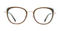 Brown/ Green/ Crystal London Retro Fairlop Round Glasses - Front