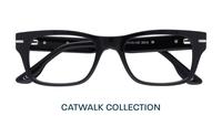 Black London Retro Forest Rectangle Glasses - Flat-lay