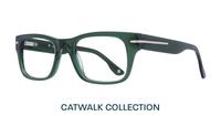 Crystal Olive London Retro Forest Rectangle Glasses - Angle