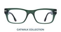 Crystal Olive London Retro Forest Rectangle Glasses - Front