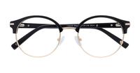 Black London Retro Fulwell Clubmaster Glasses - Flat-lay