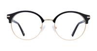 Black London Retro Fulwell Clubmaster Glasses - Front