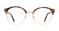 Havana London Retro Fulwell Clubmaster Glasses - Front