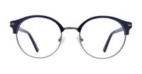 Navy Blue London Retro Fulwell Clubmaster Glasses - Front