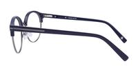 Navy Blue London Retro Fulwell Clubmaster Glasses - Side