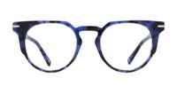 Blue Havana London Retro Goldhawk Round Glasses - Front