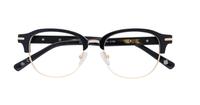 Black London Retro Grange Round Glasses - Flat-lay