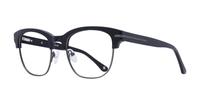 Black London Retro Greenford Oval Glasses - Angle
