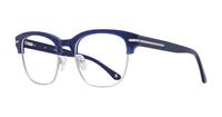 Navy Blue London Retro Greenford Oval Glasses - Angle