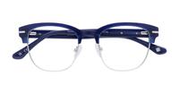 Navy Blue London Retro Greenford Oval Glasses - Flat-lay