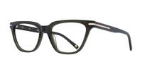 Crystal Khaki London Retro Gunnersbury Rectangle Glasses - Angle