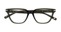 Crystal Khaki London Retro Gunnersbury Rectangle Glasses - Flat-lay