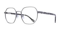 Matte Gunmetal London Retro Hainault Round Glasses - Angle