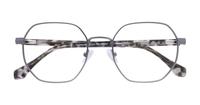 Matte Gunmetal London Retro Hainault Round Glasses - Flat-lay