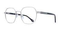 Matte Silver London Retro Hainault Round Glasses - Angle