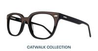 Brown Wood / Black London Retro Hanwell Round Glasses - Angle