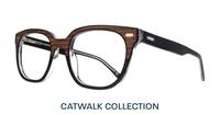 Light Brown Wood / Crystal London Retro Hanwell Round Glasses - Angle