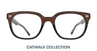 Light Brown Wood / Crystal London Retro Hanwell Round Glasses - Front