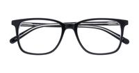 Black/Crystal London Retro Highgate Square Glasses - Flat-lay