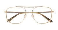 Matte Gold London Retro Jacob Round Glasses - Flat-lay