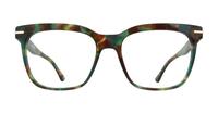 Havana Green London Retro Jordan Rectangle Glasses - Front