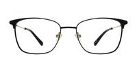 Black / Shiny Gold London Retro Kathleen Rectangle Glasses - Front