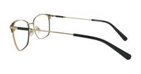 Black / Shiny Gold London Retro Kathleen Rectangle Glasses - Side