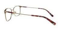 Burgundy / Shiny Gold London Retro Kathleen Rectangle Glasses - Side