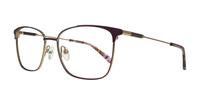 Dark Purple / Silver London Retro Kathleen Rectangle Glasses - Angle