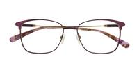 Dark Purple / Silver London Retro Kathleen Rectangle Glasses - Flat-lay