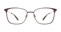 Dark Purple / Silver London Retro Kathleen Rectangle Glasses - Front