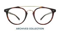 Havana / Shiny Gold London Retro Keaton Round Glasses - Front