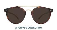 Havana / Shiny Gold London Retro Keaton Round Glasses - Sun