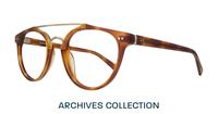 Honey Havana / Gold London Retro Keaton Round Glasses - Angle