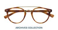 Honey Havana / Gold London Retro Keaton Round Glasses - Flat-lay