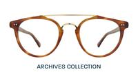 Honey Havana / Gold London Retro Keaton Round Glasses - Front