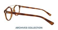 Honey Havana / Gold London Retro Keaton Round Glasses - Side