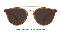 Honey Havana / Gold London Retro Keaton Round Glasses - Sun